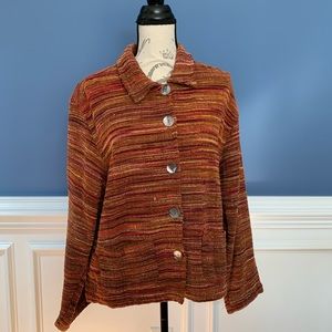 Vintage Tantrums Woven Multicolor Button Jacket